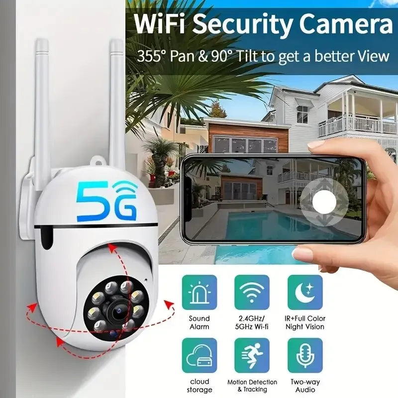 5g wifi câmeras de vigilância câmera ip hd 1080p ir cor cheia visão noturna proteção segurança movimento cctv câmera ao ar livre