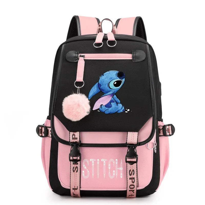 Mochila personalizada  personagem Disney lilo stitch para crianças com pingente