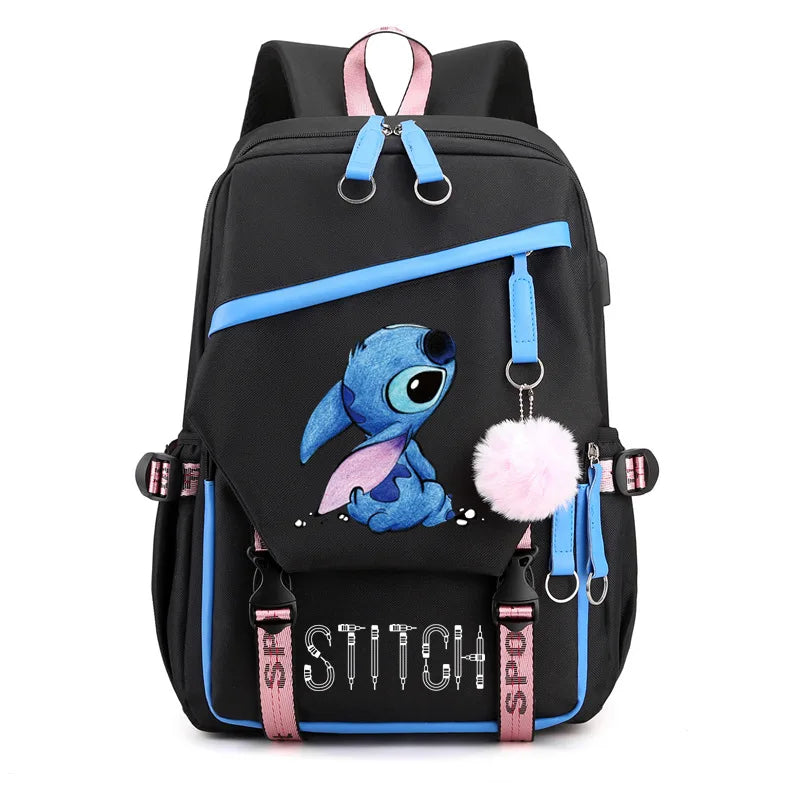 Mochila personalizada  personagem Disney lilo stitch para crianças com pingente