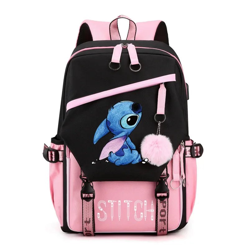 Mochila personalizada  personagem Disney lilo stitch para crianças com pingente