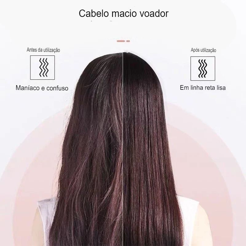 Escova elétrica alisadora de cabelo, íons negativos, não machuca o cabelo, 5 engrenagens, temperatura, termostática, aquecimento ptc, escova de cabelo elétrica