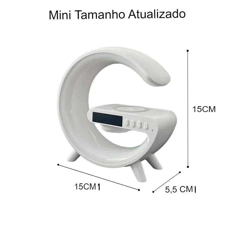 Mini carregador sem fio com som led usb despertador  multifunções